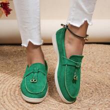 Zapatos Bajos Para Mujer Con Punta Redonda Cómodos Y Elegantes, Simples Y Versátiles - Verde - Ver 3