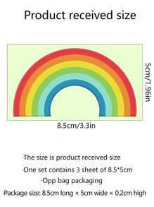 3pcs/set PVC Wall Sticker, Modern Rainbow Pattern Glow In The Dark Wall Decal For Home