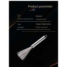 不銹鋼鍋刷,家用掛鉤,易清洗刷子,專為餐廳清潔廚房器具而設,不銹鋼鍋刷,廚房鋼絲刷具有長柄和可掛設計,可清潔油漬,是一個鍋盤刷和清潔工具 - 白色 - 查看 5