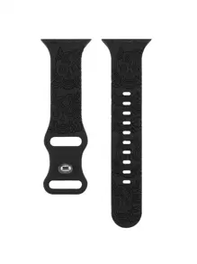 1pc Men's And Women's Black Waterproof Sports Christmas Skull Engraved Pattern Silicone Apple Watch Band Compatible With Apple Watch 38mm 40mm 41mm 42mm 44mm 45mm 49mm Soft Sport Strap Replacement WristBand Compatible With Apple Watch Series 9 8 7 6 5 4 3 2 1 SE Ultra 2