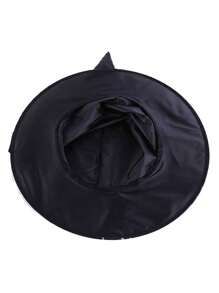 萬聖節牛津布巫師帽魔法女巫服裝配件道具女式巫術派對帽(l 號) - 黑色 - 查看 4