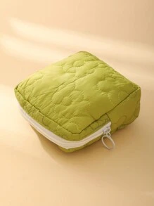 1 件綠色花卉圖案方形拉鍊化妝品衛生收納袋洗漱包化妝包化妝包收納袋洗漱包浴室刷化妝工具餐巾零錢包迷你包衛生袋墊袋零錢包旅行商務度假度假宿舍回校用女式女孩經期包衛生袋餐巾袋餐巾袋絎縫袋填充絎縫化妝收納袋化妝品收納化妝包女士禮物女孩禮物女朋友禮物 - 綠色 - 查看 1