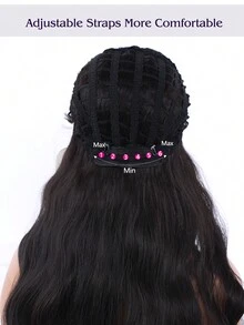 amir hair 女性黑色捲曲帶劉海長髮假髮26吋合成纖維替換假髮,耐熱派對化妝舞會假髮 - 黑色 - 查看 9