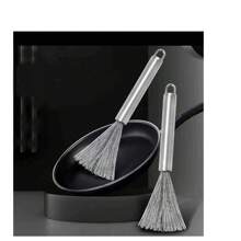 不銹鋼鍋刷,家用掛鉤,易清洗刷子,專為餐廳清潔廚房器具而設,不銹鋼鍋刷,廚房鋼絲刷具有長柄和可掛設計,可清潔油漬,是一個鍋盤刷和清潔工具 - 白色 - 查看 6