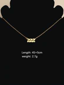 1 件時尚不銹鋼號碼項鍊 111 222 333 444 555 666 777 888 999 鋼號項鍊 女士男士禮物