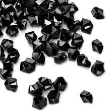 假冰塊,100片黑色亞克力碎冰塊,黑色鑽石,黑色塑料寶石,大理石花瓶填充物,桌面灑飾裝飾 - 黑色 - 查看 5