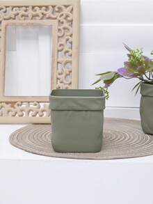 1組2件方形口袋花盆 - 9x9cm(h),現代方形口袋塑料室內花盆,適用於居家客廳電視櫃、茶几桌面裝飾花盆