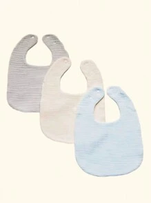 3入組寶寶純色紗布u形圍兜,四季適用 - 彩色 - 查看 3