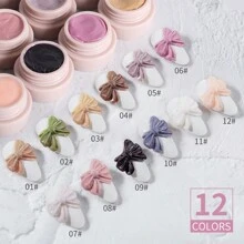 12 色美甲雕刻凝膠紫外線凝膠固體浸泡純色雕刻凝膠帶花卉和線條畫裝飾 - 彩色 - 查看 5