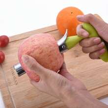 Stainless Steel Apple Corer With Opening & Closing Function, Multifunctional Fruit Core Extractor - Green - View 1