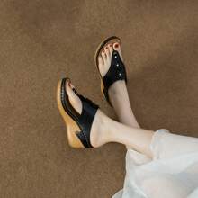 2023 New Arrival Women's Popular Thick-soled Slip-on Sandals, Summer Outdoor Slipper, Casual Slope Heel Flip Flops
