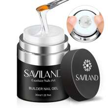 SAVILAND Builder Nail Gel con diseño de cojín de aire, gel duro transparente para extensión de uñas, gel base constructor de uñas y gel fortalecedor para manicura con 100 pinceles para uñas - transparente - Ver 2
