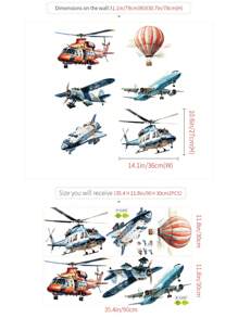 Sticker Decorativo Con Forma De Avión Creativo - Multicolor - Ver 5