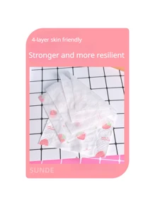 100 Draws Four Layers Of Thickened Strawberry Printed Tissue, Large Packaging, Four Layers Of Thickened Household Paper, Affordable Packaging,Kitchen,Bathroom,Home,Household Supplies - Pink - View 7