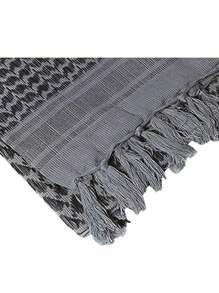 1入組中性沙漠圍巾頸部圍巾頭飾，適用於遠足，戶外防曬和寒冷天氣波霍風格 - 灰色 - 查看 3