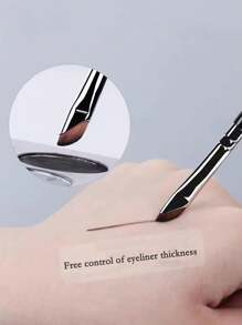 1pc Dual Ended Eyeliner Brush/Fine Detail Shader Brush/Eyeshadow Blending Brush, Angled Brow Brush,Eyebrow Brush,Eyeshadow Brush,Spoolie,Spoolie Brush,Giveaways - Black - View 4