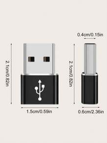 USB至Type-C數據線轉換頭 - 黑色 - 查看 6