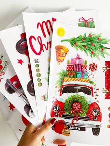 1 Miếng Mới Giáng sinh Tĩnh điện Hình dán Đồ trang trí Đối với Cửa sổ , Nổi bật Giáng sinh Lâu đài , Ông già Noen , Tuần lộc , Hoa tuyết - Loại C - Xem 4