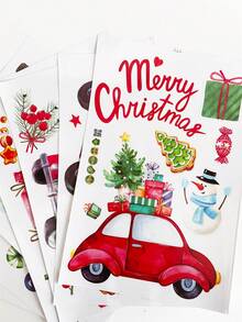 1 Miếng Mới Giáng sinh Tĩnh điện Hình dán Đồ trang trí Đối với Cửa sổ , Nổi bật Giáng sinh Lâu đài , Ông già Noen , Tuần lộc , Hoa tuyết - Loại C - Xem 3