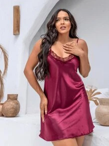 Women Nightgowns & Sleepshirts - Burgundy - View 1