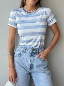 Women T-Shirts - 藍白色 - 查看 2