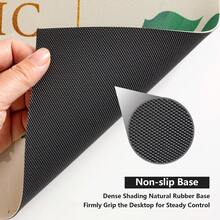 1pc Printed Desk Pad, Waterproof, Non-slip & Oversized Mouse Pad For Office & Home Desktop Protection - Green - View 4