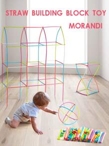 1 Set bunte Morandi-Stil Strohblöcke, 120 Stücke/240 Stücke/360 Stücke/480 Stücke, pädagogische Zauberhafte Bauklötze für Kinder, Kindergarten DIY Bauspielzeug für Jungen und Mädchen, 3-12 Jahre, Raumdekorationen Wintergeschenke, Bob der Baumeister, Spielzeug für 6-Jährige, Brückenspielzeug