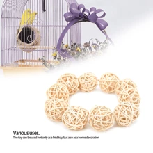 5/10/15/50pcs Wicker Balls Toys For Parrots, 3cm Diameter Parrot Foot Toys To Chew And Bite, Woven Wicker Parrot Toys