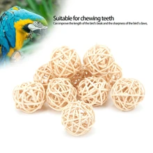 5/10/15/50pcs Wicker Balls Toys For Parrots, 3cm Diameter Parrot Foot Toys To Chew And Bite, Woven Wicker Parrot Toys