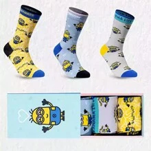 Miniso 3 Pairs Disney Classic Series Limited Edition Socks, Unisex Couples - Baby Blue - View 1
