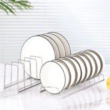 1pc Stainless Steel Bowl/Dish Rack, Household Drainage Rack, Cooking Dish Pan Cover Stand, Kitchen Organizer, Kitchen Accessories