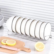 1pc Stainless Steel Bowl/Dish Rack, Household Drainage Rack, Cooking Dish Pan Cover Stand, Kitchen Organizer, Kitchen Accessories