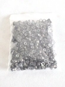 100入組黑色、啡色、米色髮延長工具套件,微型環狀環節鏈球,內襯5mm矽膠球,適用於人工毛髮延長工具-多色,髮延長連結環鏈球 - 巧克力棕 - 查看 9