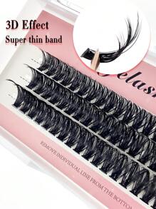 Miss Wink Dicker gewellter 60D/Weizenähren selbst veredelt Wimpern Set mit 48/60 Stück 12-16mm gemischter Länge, wasserfest, Sable Haare, europäisch und amerikanisch natürlich stereoskopisch kompakt tragbar zum Selbstmachen, geeignet für tägliches Make-up und Ausgehpartys