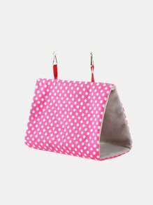 1 Miếng In Con vẹt Tổ Treo Chim Giường , Hình tam giác Hình dạng , Bền chặt Vải Bạt , Sang trọng Bên trong Lót , Có thể tháo rời & Có thể giặt được PVC Cái đệm , Thích hợp Cho mùa xuân & Mùa thu - Hồng - Xem 2