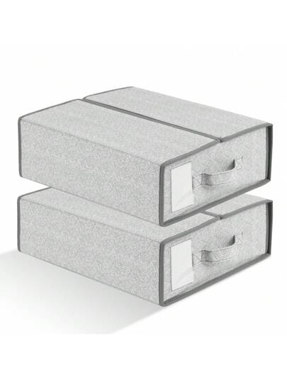 2 Stcke Faltbare Quadratische Bettwsche Aufbewahrungsbox, Aus 75g  Vliesstoff Und 3mm Pp-board Hergestellt, Bedrucktes Verfahren, Geeignet Fr  Die Aufbewahrung Von Bettlaken, Bettdecken, Kissenbezgen - Grau | aktuelle  Trends, gnstig kaufen | SHEIN ...