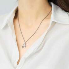 1pc Heart Shaped 26 Letters Pendant Necklace, Stylish Capital English Alphabets Design, Unique Clavicle Chain