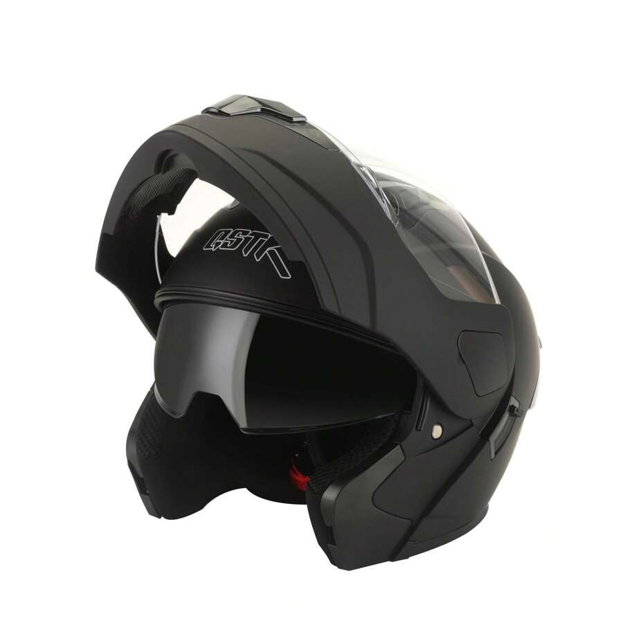 1入組啞黑色電動車適用的摩托車頭盔,適用於越野摩托車競賽,四季通用 - 黑色 - 查看 1