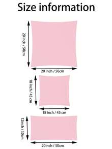 1pc Envelope Closure Pillow Cover & 1pc Solid Color Decorative Cushion Cover - Pink - View 2