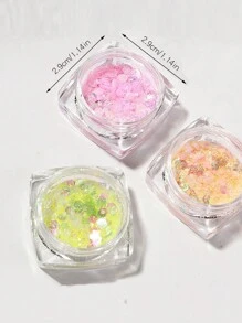 6Pcs/Set Luminous And Glittering Nail Art Glitter Powder Set, Popular Online Mixing Holographic Glitter Powder Set Diy Nail Charms Nail Gems Nail Supplies Nails - Multicolor - View 5