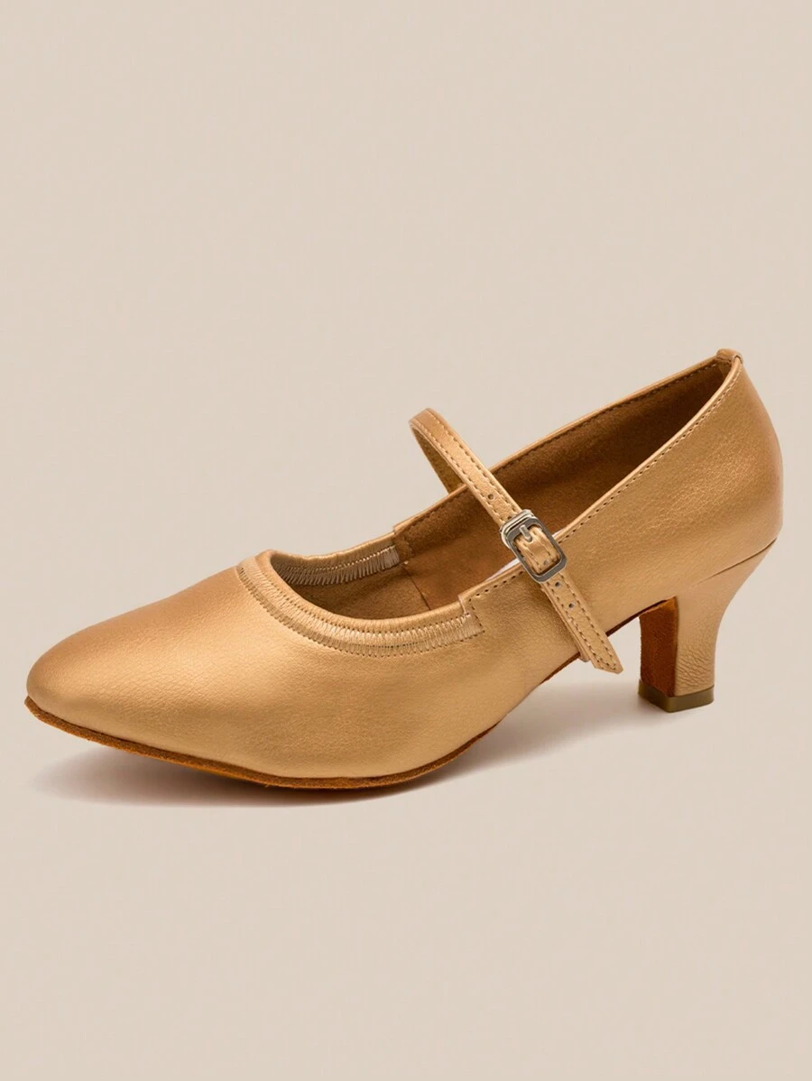 女士啡色舞會舞鞋,拉丁舞舞鞋,柔軟大底閉趾現代舞鞋