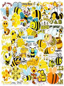 50pcs/Pack Cute Cartoon Little Bee Pp Sticker, Ideal For Festive Gifts, Children'S Items And Room Decoration - Multicolor - View 3