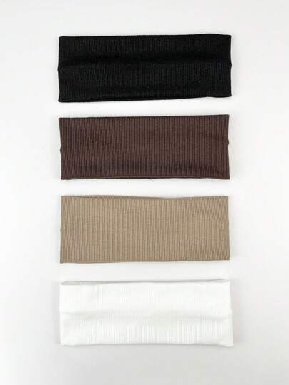 1/3/4 قطعة عصابة رياضية بسيطة ذات لون واحد متعددة الاستخدامات، عصابة للرأس، عصابة للعرق، إكسسوارات شعر للنساء للاستخدام في العطلات والملابس الأنيقة