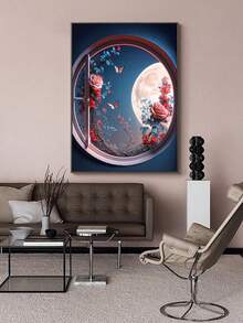 月亮、花朵、蝴蝶 DIY 钻石画、DIY 家居装饰手工艺品吊坠、全圆钻石刺绣、创意手工十字绣、可爱卡通绘画、定制礼品制作