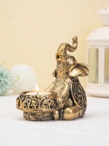 1 件新款动物扫金色仰视大象烛台餐桌书房装饰家居装饰品万圣节、幽灵、秋季、节日、假期圣诞节、冬季、节日、节日、房间装饰、礼物