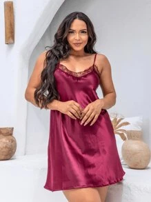 Women Nightgowns & Sleepshirts - Burgundy - View 2