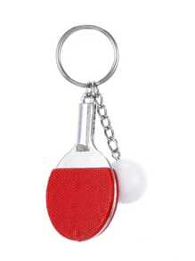 1pc Table Tennis Racket & Ball Shaped Keychain, Miniature And Realistic, Great Gift For Boyfriend - Red - View 2