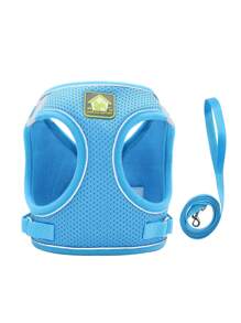 寵物胸背帶背心式狗繩,反光透氣,寵物用品 - 藍色 - 查看 7