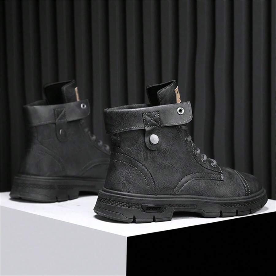 2023新款男士西部靴,高筒超纖男士靴,防滑底,戶外工作靴,秋冬潮流休閒鞋