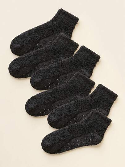 3 par svarta vinterstrumpor med termofoder och tjocka halkfria kläder för kvinnor, lämpliga för dagligt bruk, mysiga